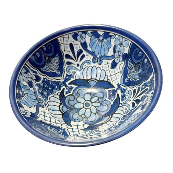 Nicole Miller Blue Mexican Molcajete Style Melamine Salsa Guacamole Dip Bowls - Picture 8 of 10